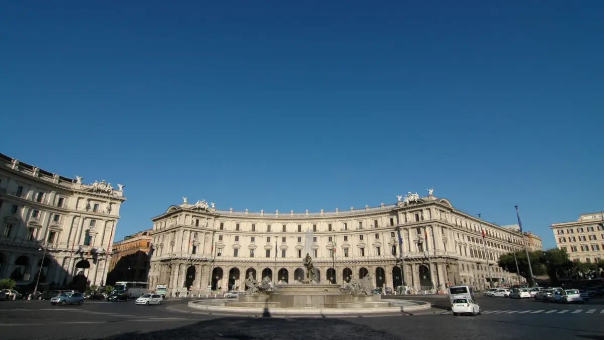 Veduta di Piazza della Repubblica a Roma