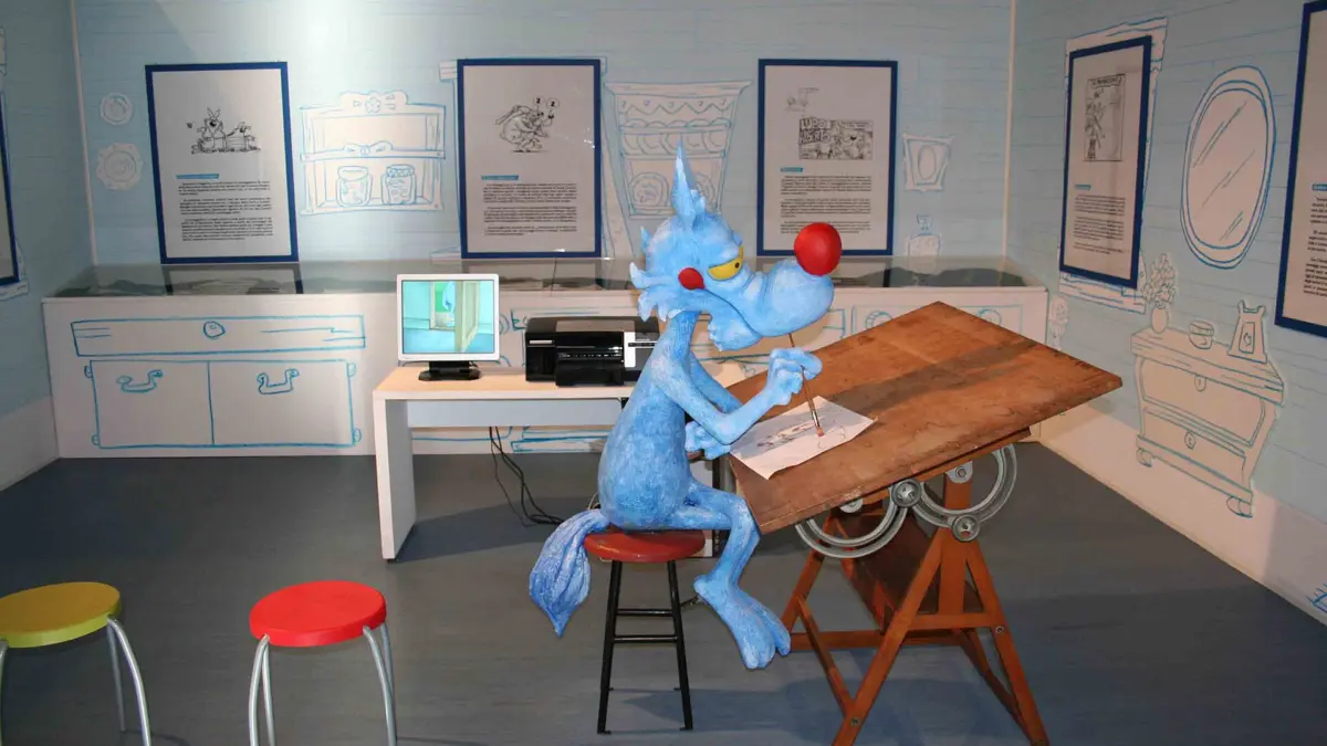 Installazione museale dedicata al fumetto Lupo Alberto
