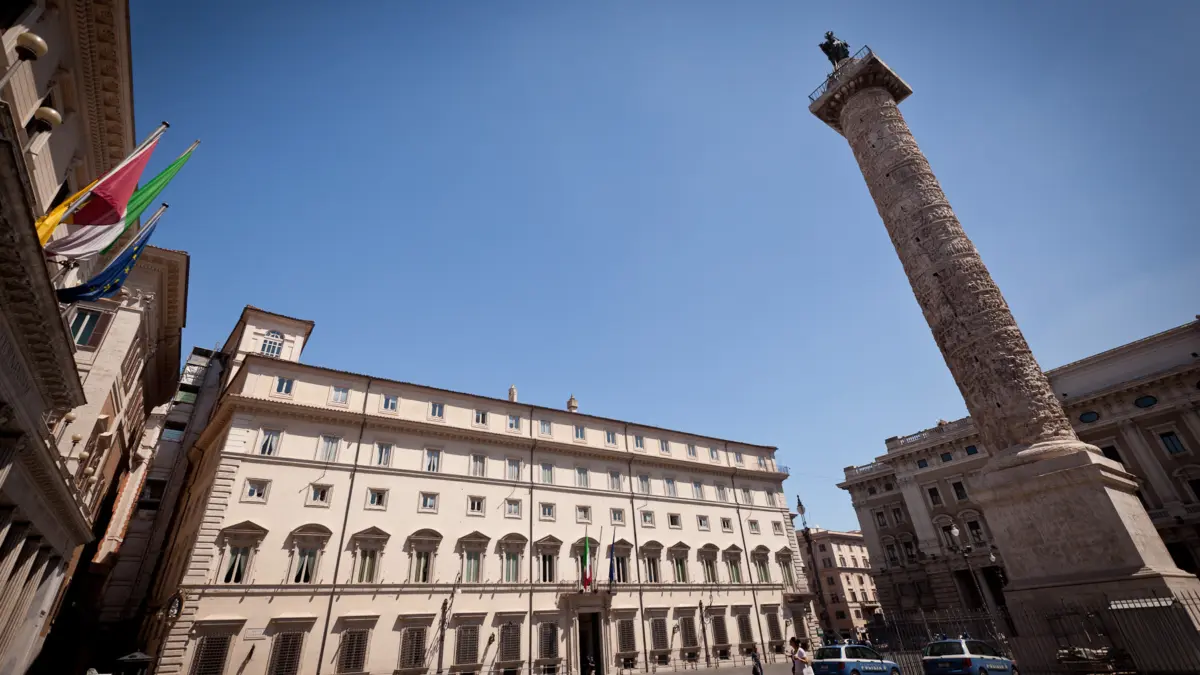 Facciata di Palazzo Chigi a Roma