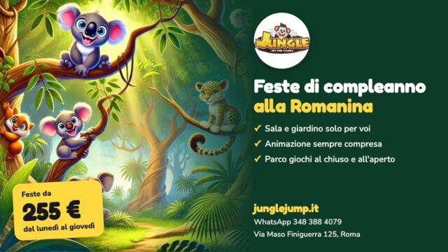Jungle Jump: feste di compleanno alla Romanina da 255 euro dal lunedì al giovedì